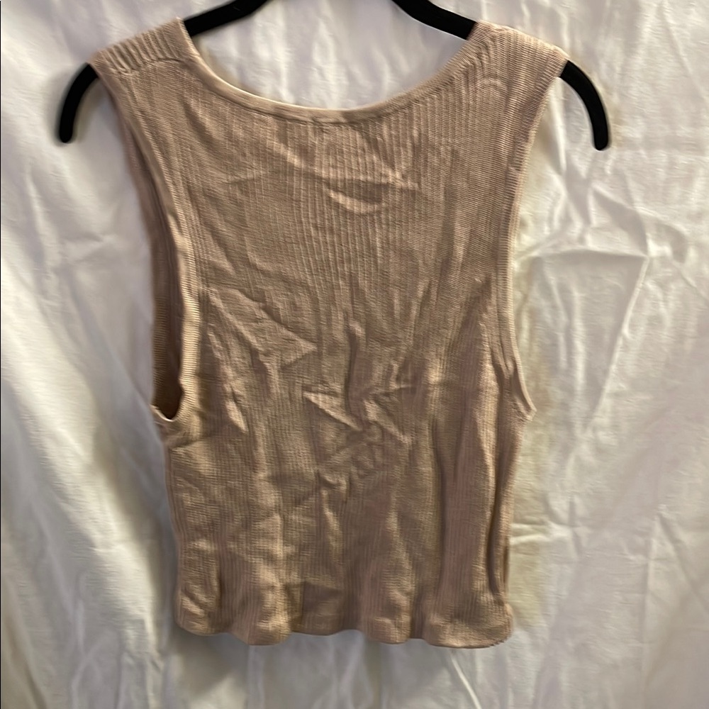 Rodebjer Beige Ribbed Tank Top - Picture 3 of 4